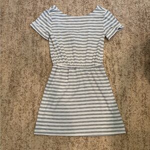 LOFT Beach Gray and Cream Striped dress/cover-up